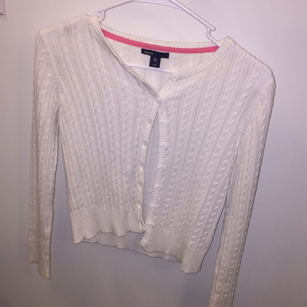 LIKE NEW White Cardigan/Sweater, Child XL, Wom. XS